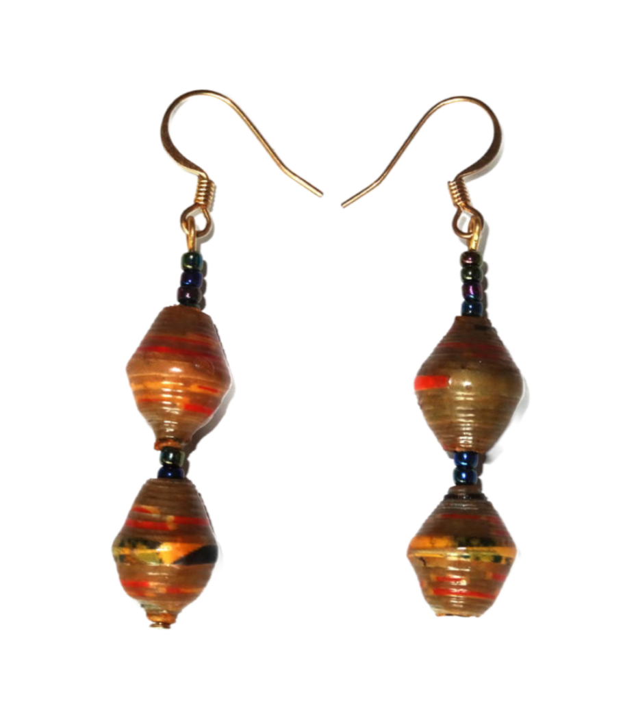 Handmade Lovable Green Brown Earrings