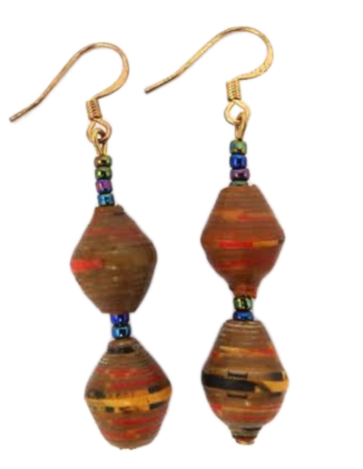 Handmade Lovable Green Brown Earrings