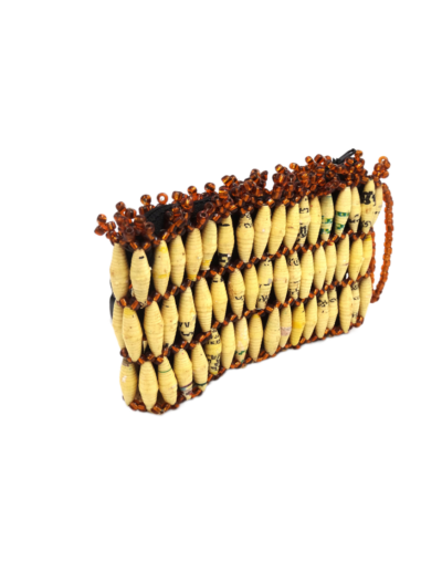 Handmade Beaded Hot Yellow Bead Purse