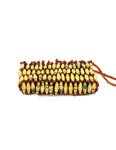 Handmade Beaded Hot Yellow Bead Purse