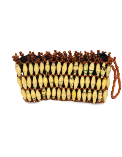 Handmade Beaded Hot Yellow Bead Purse