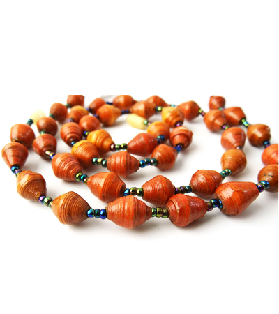 Handmade Foxy Brown Orange Necklace