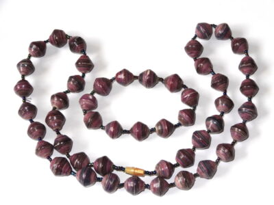 Handmade Iced Purple Necklace Bracelet Set