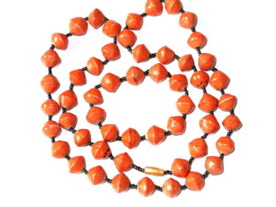 Handmade Sumptuous Candy Orange Necklace Bracelet Set