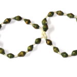 Green Unique Handmade Paper bead recycled Bracelet