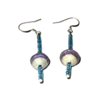 Handmade Vivacious White and Purple Earrings