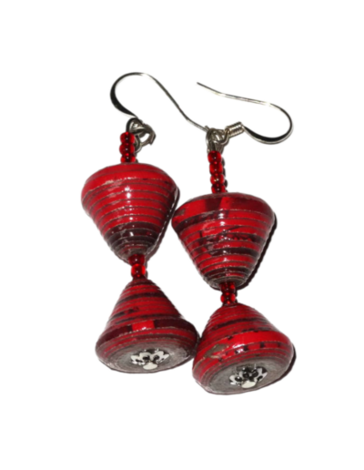 Handmade Classy Dark Red Earrings