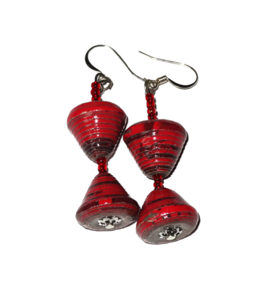 Handmade Classy Dark Red Earrings