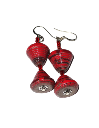 Handmade Classy Dark Red Earrings