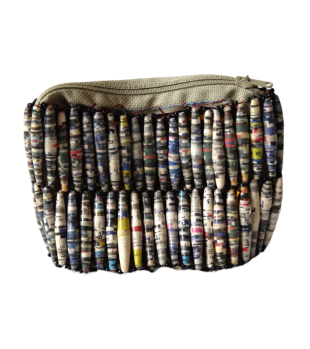 Handmade Grey Black Bead Purses