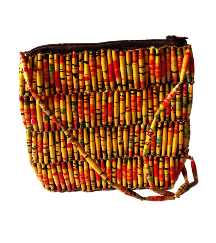 Handmade Vintage Yellow Red Bead Handbags
