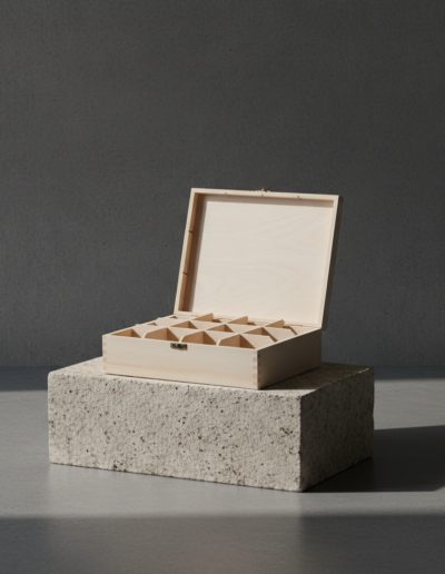 Wooden 12 Compartments Tea Bags Storage Treasure Box