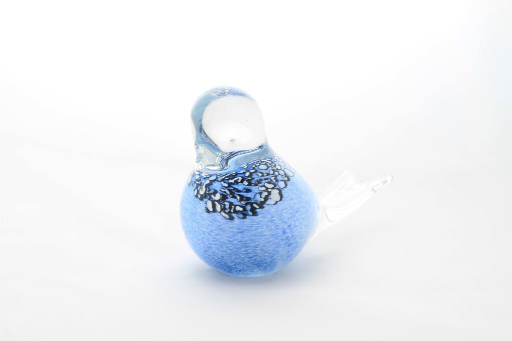 Light Blue Glass Bird Design