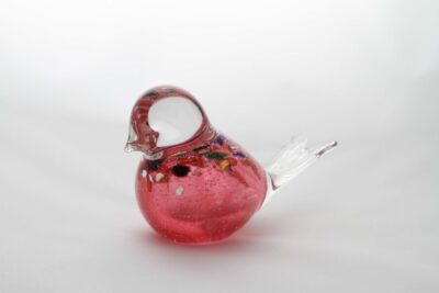 Dark Pink Glass Bird Design