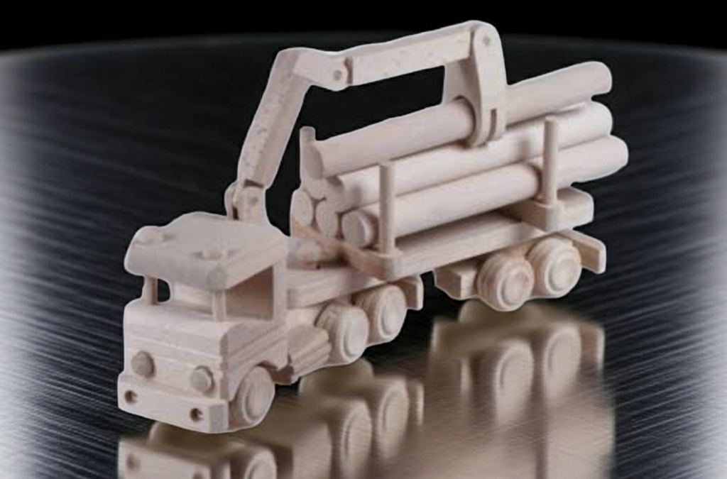 Wooden Truck with Crane