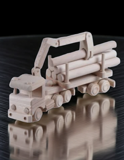 Wooden Truck with Crane