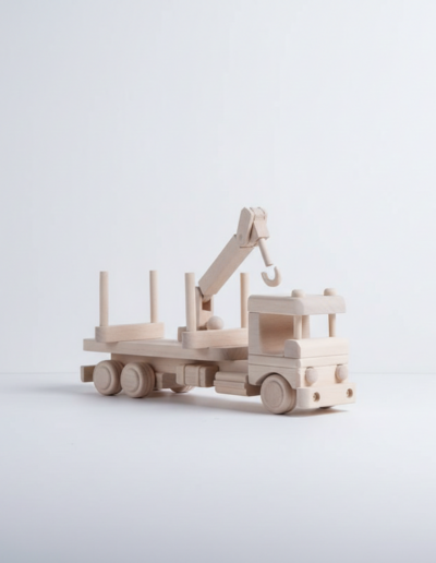 Wooden Truck with Crane
