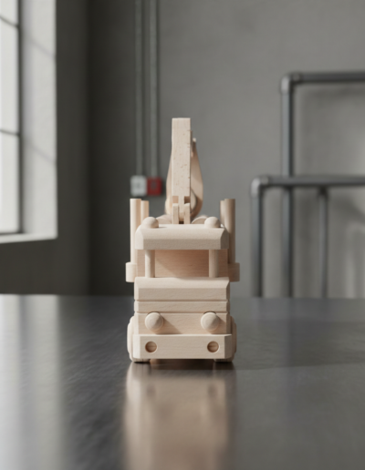 Wooden Truck with Crane