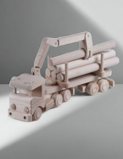 Wooden Truck with Crane