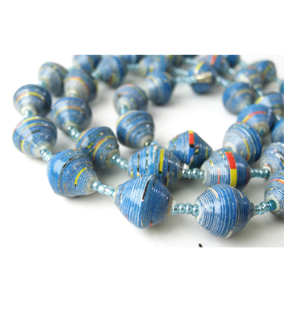 Handmade Glossy Blue Necklace