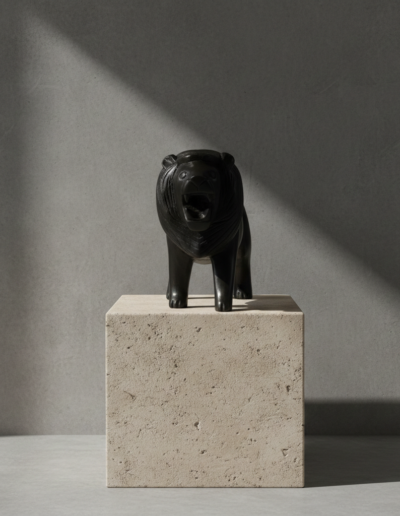 Handmade Ebony Lion | Artisan Sculpture & Majestic Home Décor