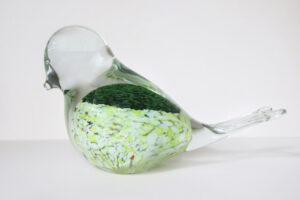 Glass Bird Green White