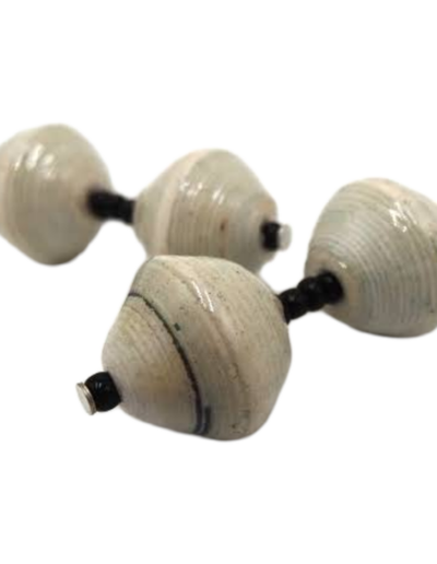 Handmade Grey and Black Bead Earrings