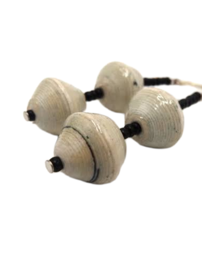 Handmade Grey and Black Bead Earrings