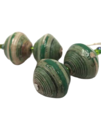 Handmade Green Bead Earrings