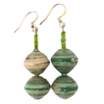Handmade Green Bead Earrings