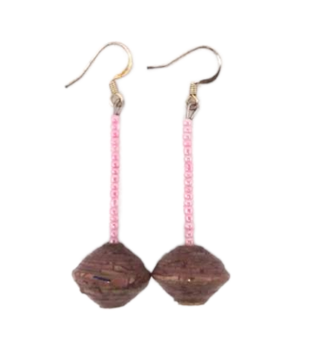 Handmade Brown Bead Earrings