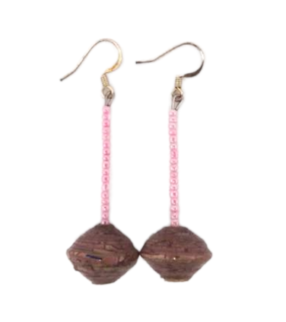 Handmade Brown Bead Earrings