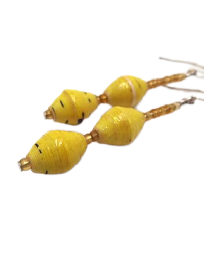 Beaded Yellow Earrings