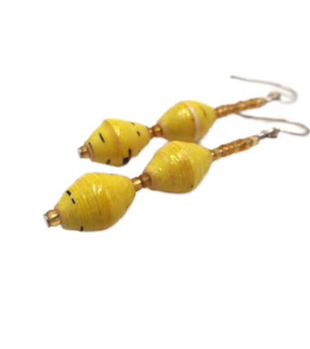 Beaded Yellow Earrings