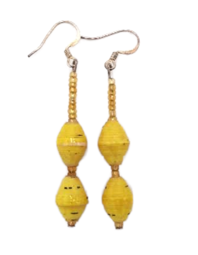 Beaded Yellow Earrings