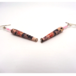 Handmade Pink with Design Bead Earrings