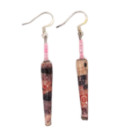 Handmade Pink with Design Bead Earrings