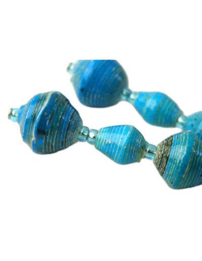 Handmade Blue Bead Earrings