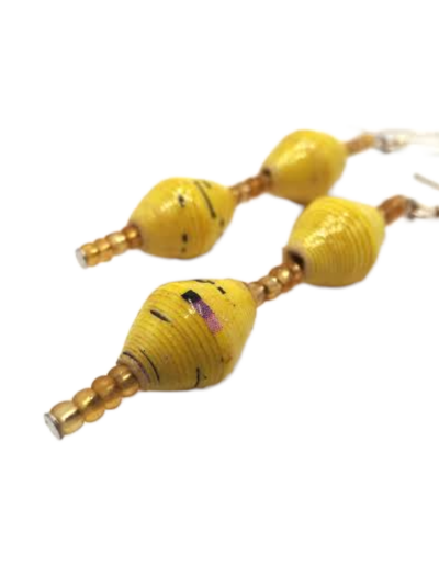 Handmade Classy Yellow Earrings