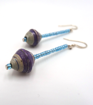 Handmade Purple Bead Earrings