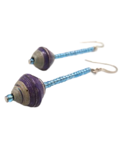 Handmade Purple Bead Earrings