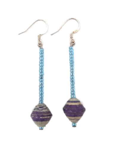 Handmade Purple Bead Earrings