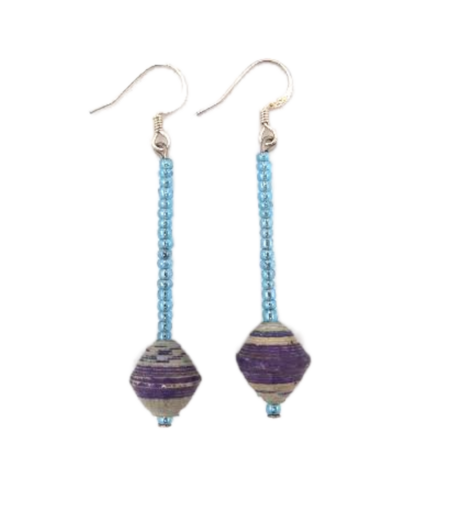 Handmade Purple Bead Earrings
