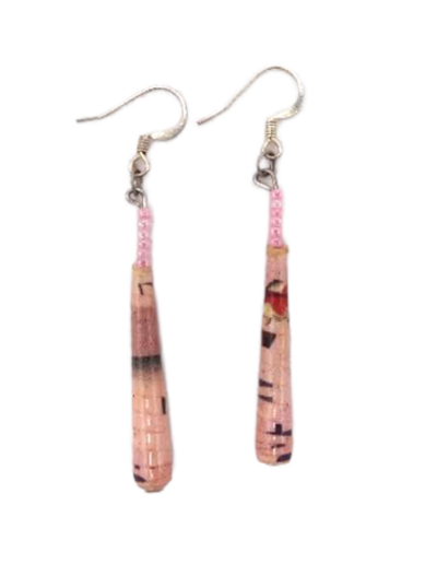 Handmade Classy Pink Bead Earrings