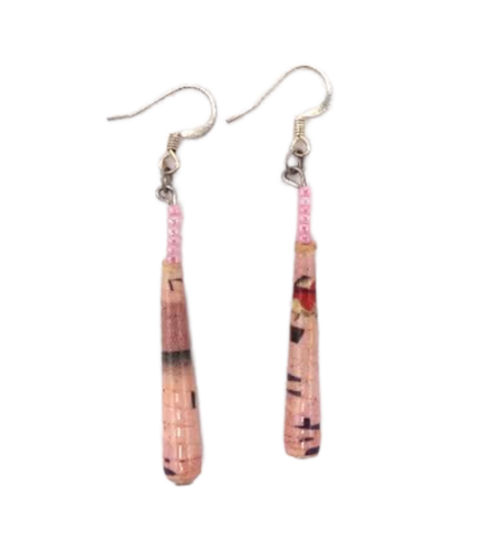 Handmade Classy Pink Bead Earrings