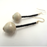 Handmade Grey Bead Earrings