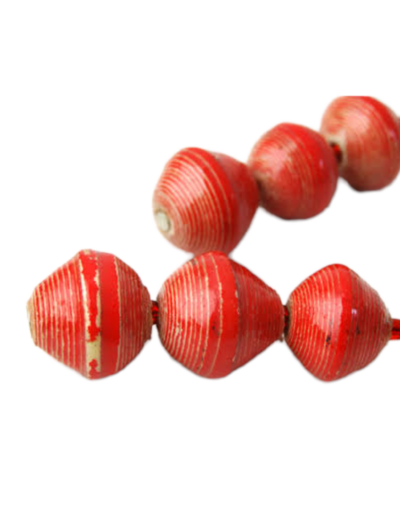 Handmade Red Beaded Earrings