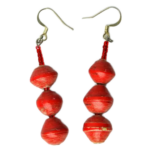 Handmade Red Beaded Earrings