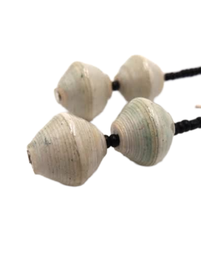 Handmade Grey Beaded Earrings