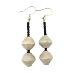 Handmade Grey Beaded Earrings
